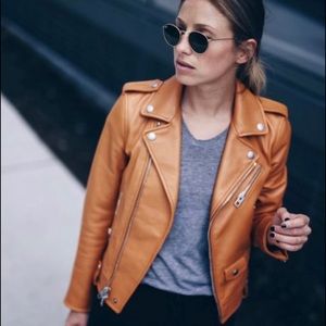 Coach Saddle leather moto  biker jacket 8